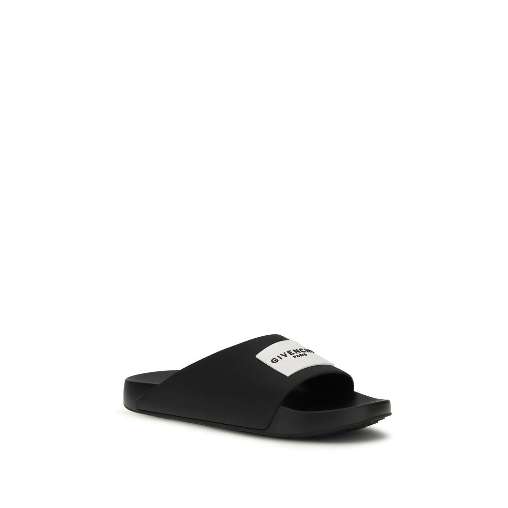 Givenchy Schwarze Gummipantoletten