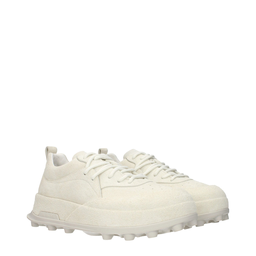 Jil Sander Beige Leder-Sneakers