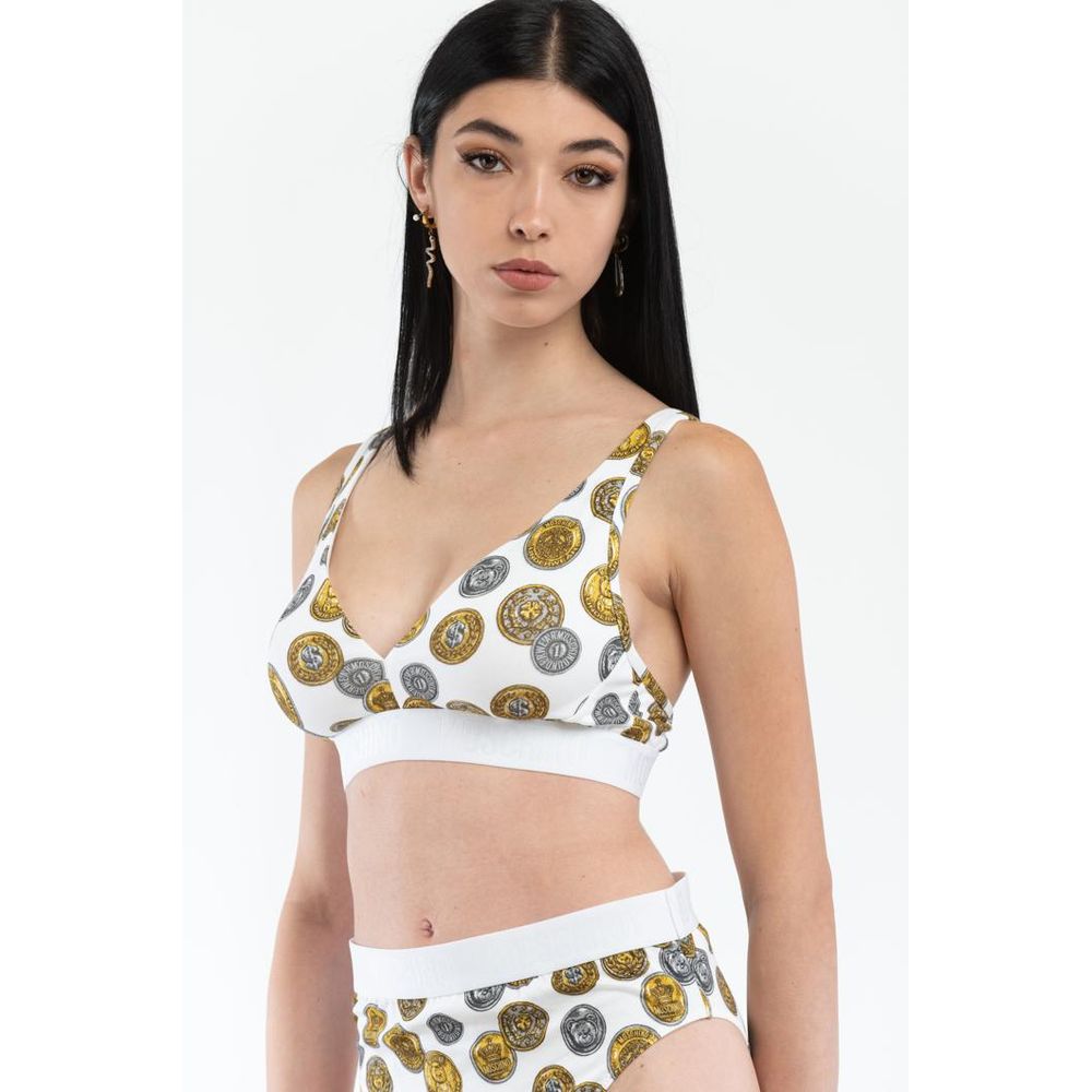 Moschino Weißer Baumwoll-BH