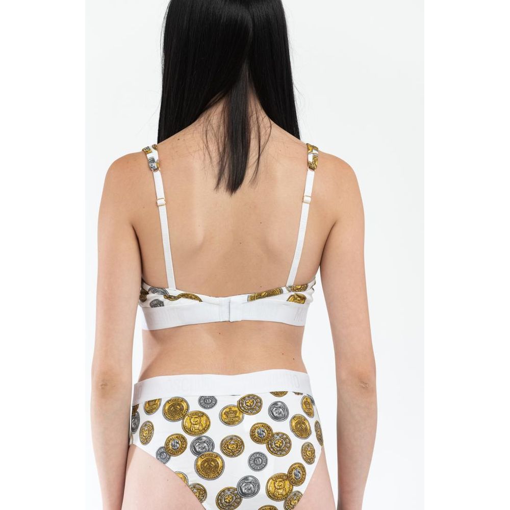 Moschino Weißer Baumwoll-BH