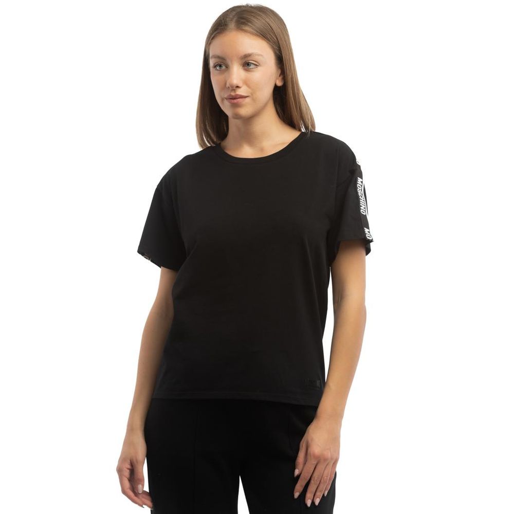 Moschino Schwarzes Baumwoll-T-Shirt