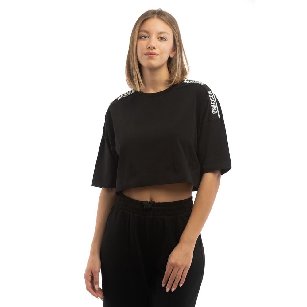 Moschino Schwarzes Baumwoll-T-Shirt