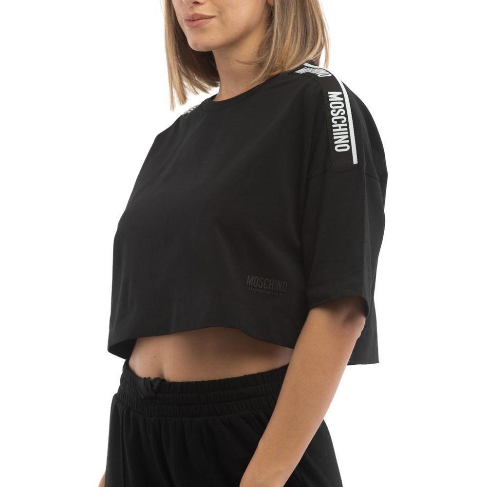 Moschino Schwarzes Baumwoll-T-Shirt