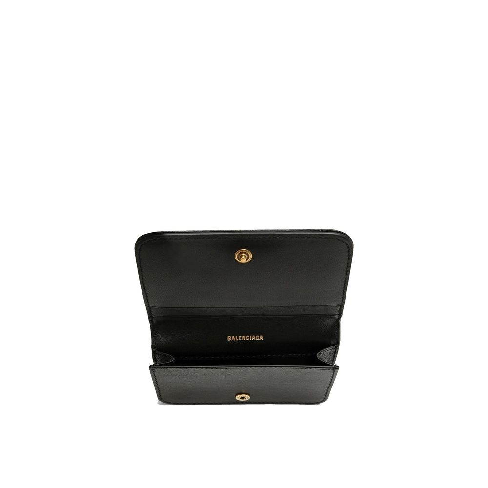 Balenciaga Schwarzer Kartenhalter aus Lammleder