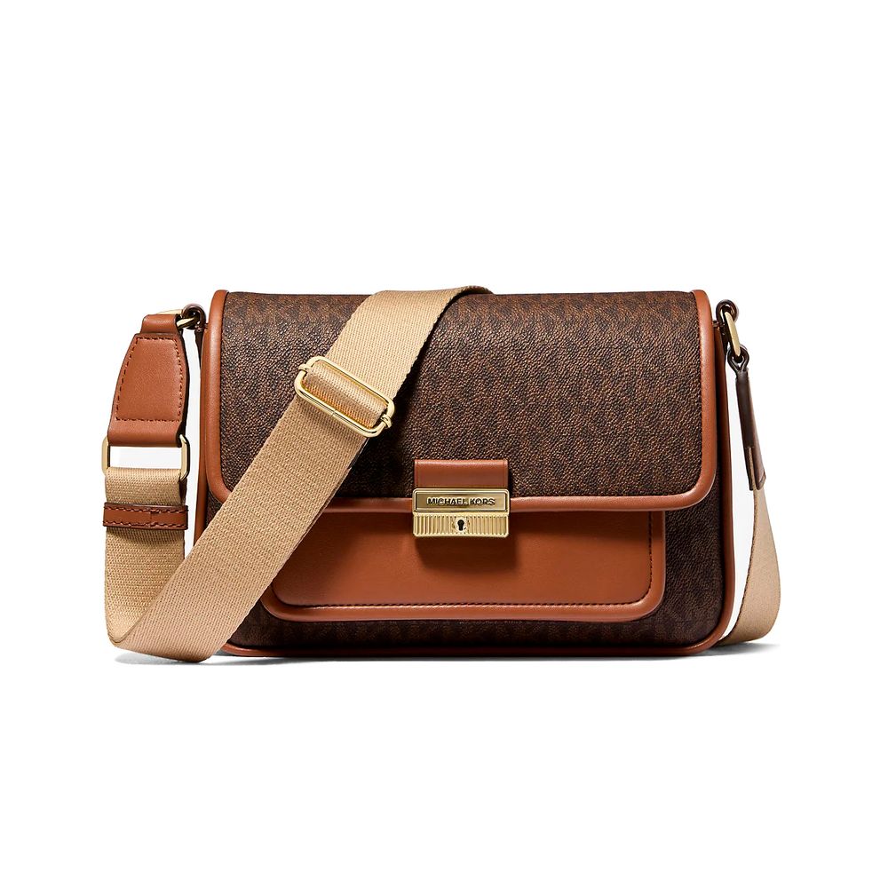 Michael Kors Braune Canvas Umhängetasche