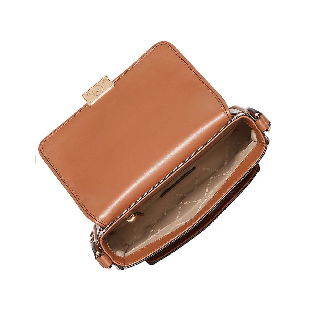 Michael Kors Braune Canvas Umhängetasche