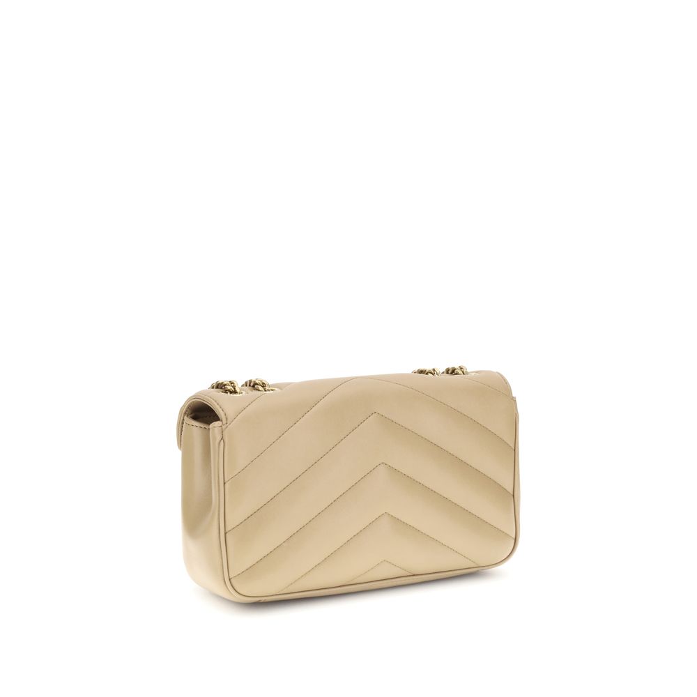 Saint Laurent Beige Lamm Ovis Aries Aries Schultertasche