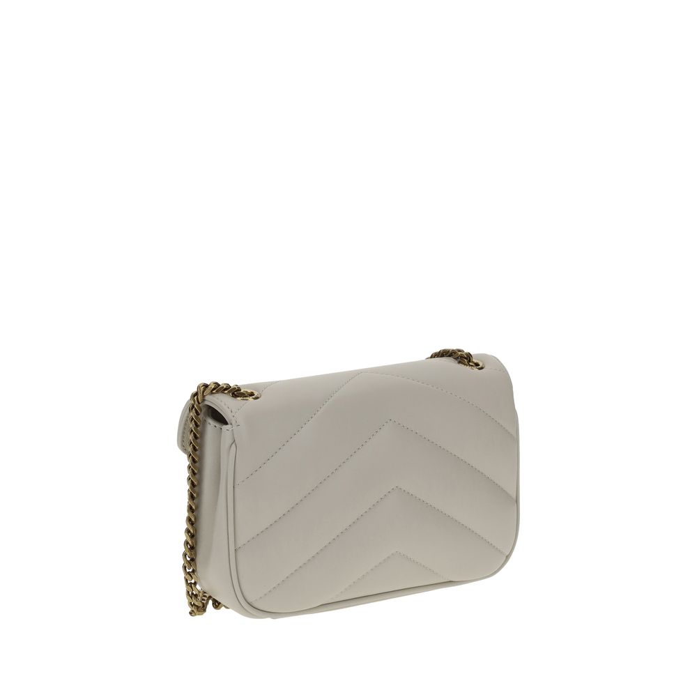 Saint Laurent Weiße Lammleder Schultertasche Ovis Aries Aries