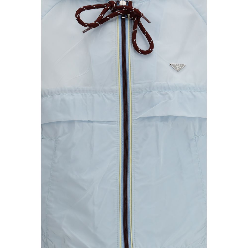 Prada Blaue Shell-Jacke aus recyceltem Polyamid