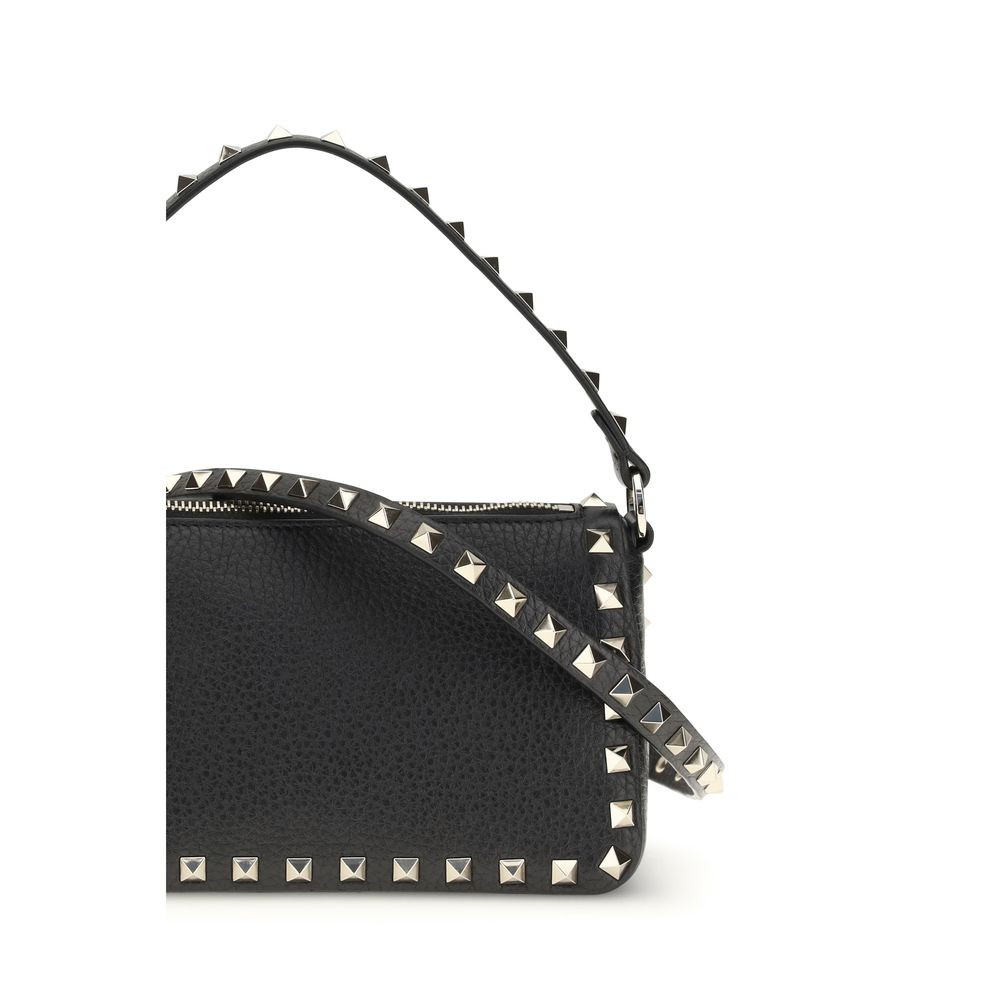 Valentino Garavani Schwarze Kalbsleder Bos Taurus Schultertasche
