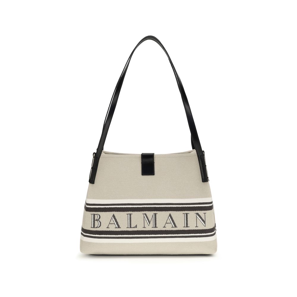 Balmain Beige Baumwoll-Umhängetasche