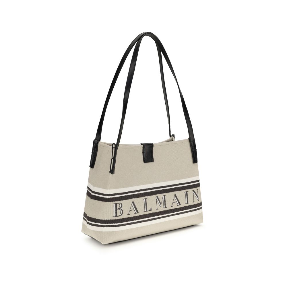 Balmain Beige Baumwoll-Umhängetasche