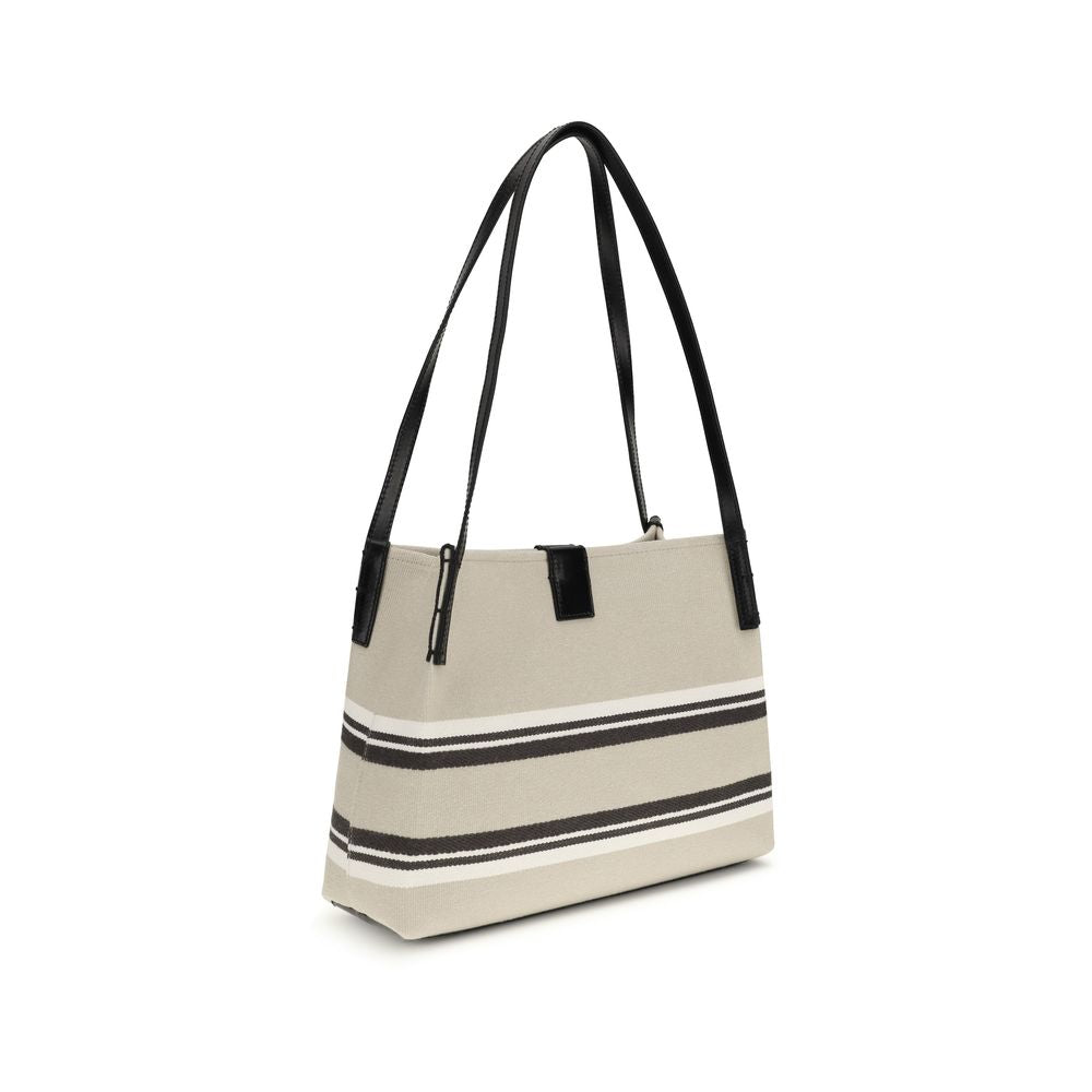 Balmain Beige Baumwoll-Umhängetasche