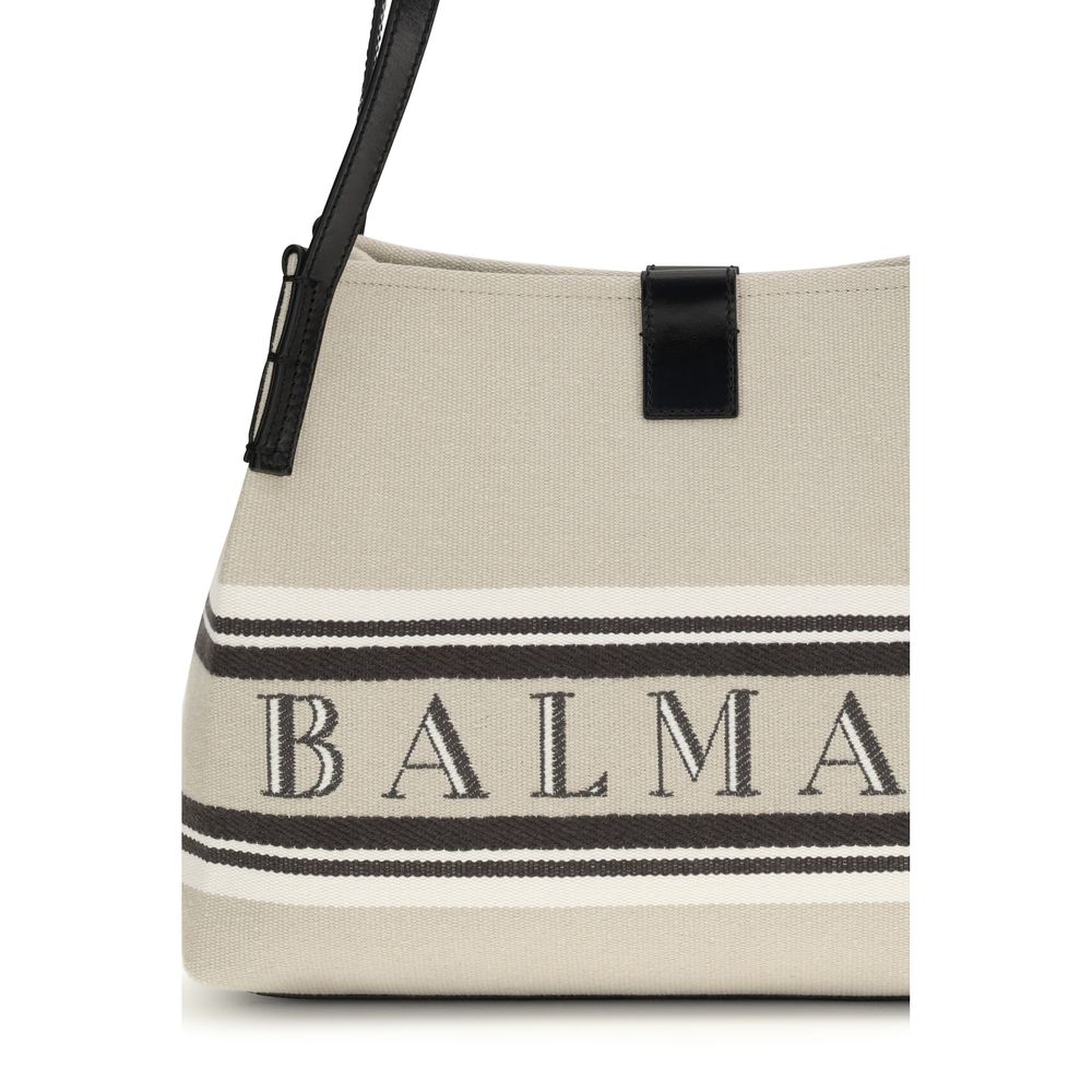 Balmain Beige Baumwoll-Umhängetasche