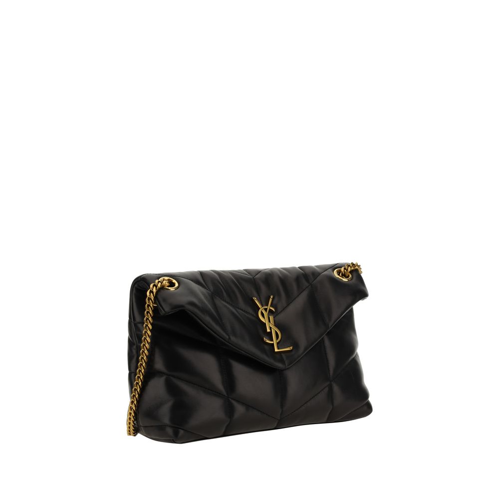 Saint Laurent Schwarze Lammleder-Umhängetasche