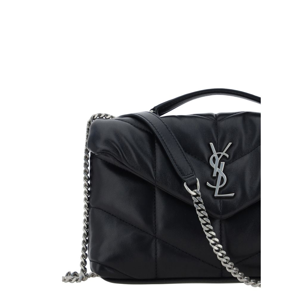 Saint Laurent Schwarze Lammleder Schultertasche Ovis Aries Aries