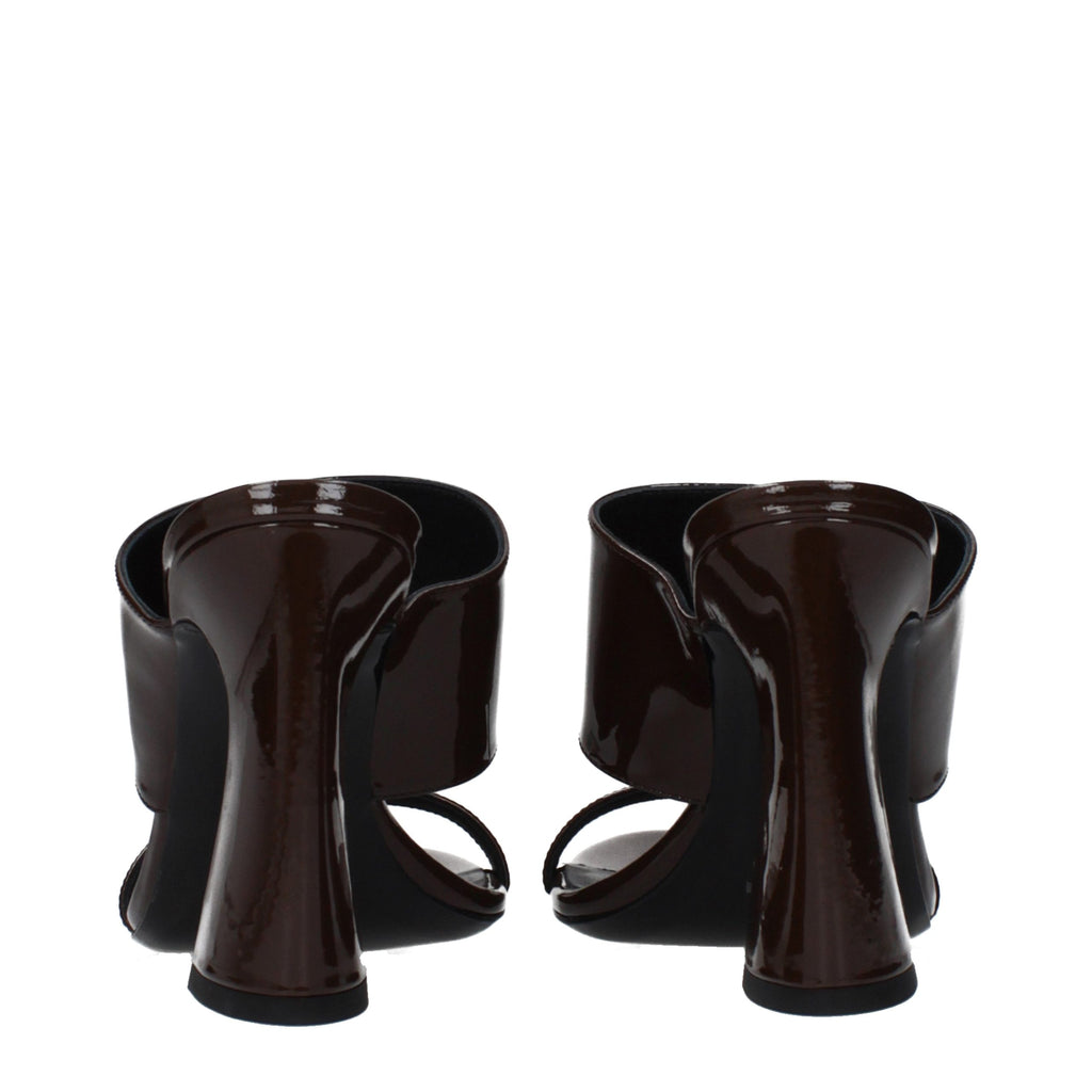 Versace Braune Ledersandalen mit Stilettoabsatz