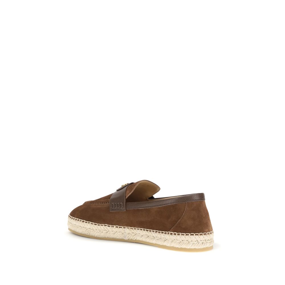 Valentino Garavani Braune Kalbsleder Bos Taurus Espadrilles