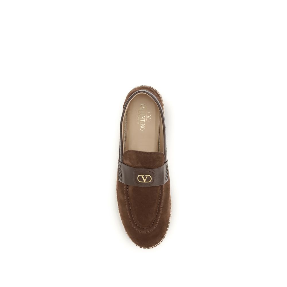 Valentino Garavani Braune Kalbsleder Bos Taurus Espadrilles