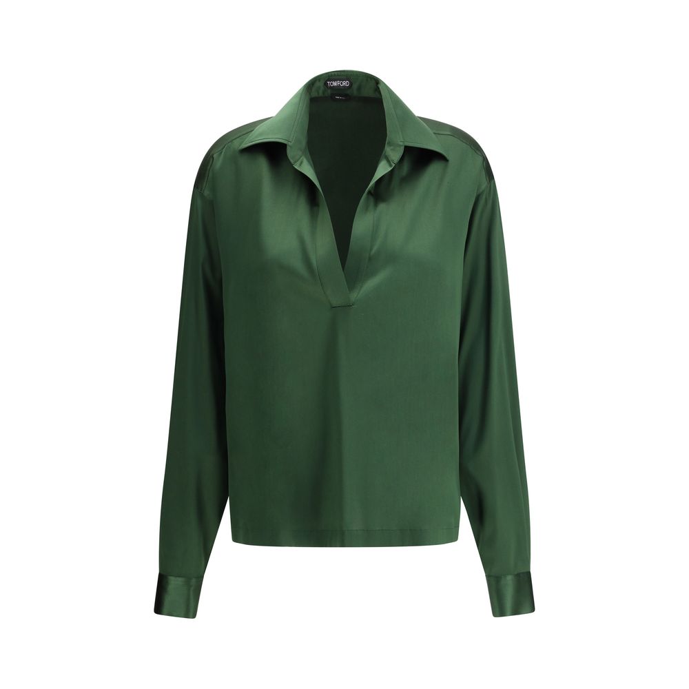Tom Ford Zweifarbige Seidenbluse