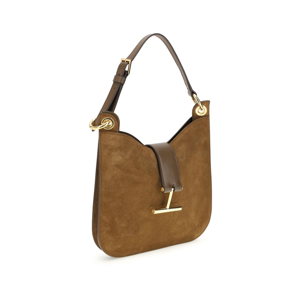 Tom Ford Braune Kalbsleder Bos Taurus Schultertasche
