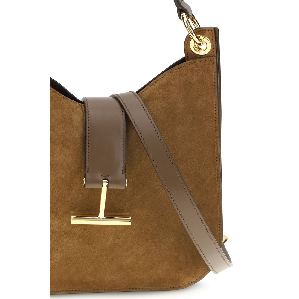 Tom Ford Braune Kalbsleder Bos Taurus Schultertasche