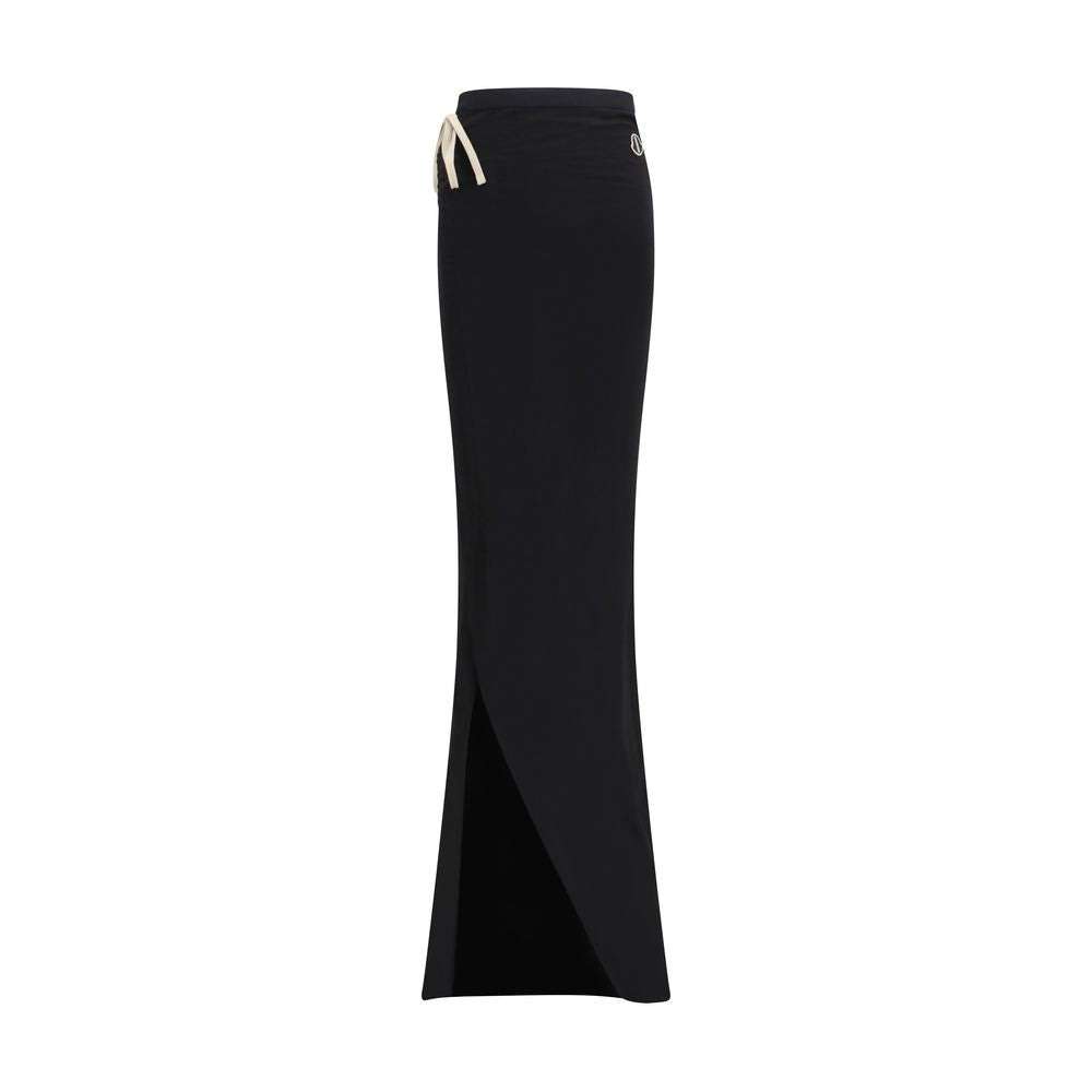 Moncler x Rick Owens Schwarzer Baumwoll-Maxirock