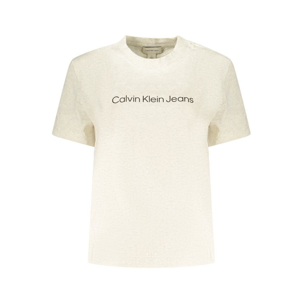Calvin Klein Beige Baumwoll-T-Shirt für Damen