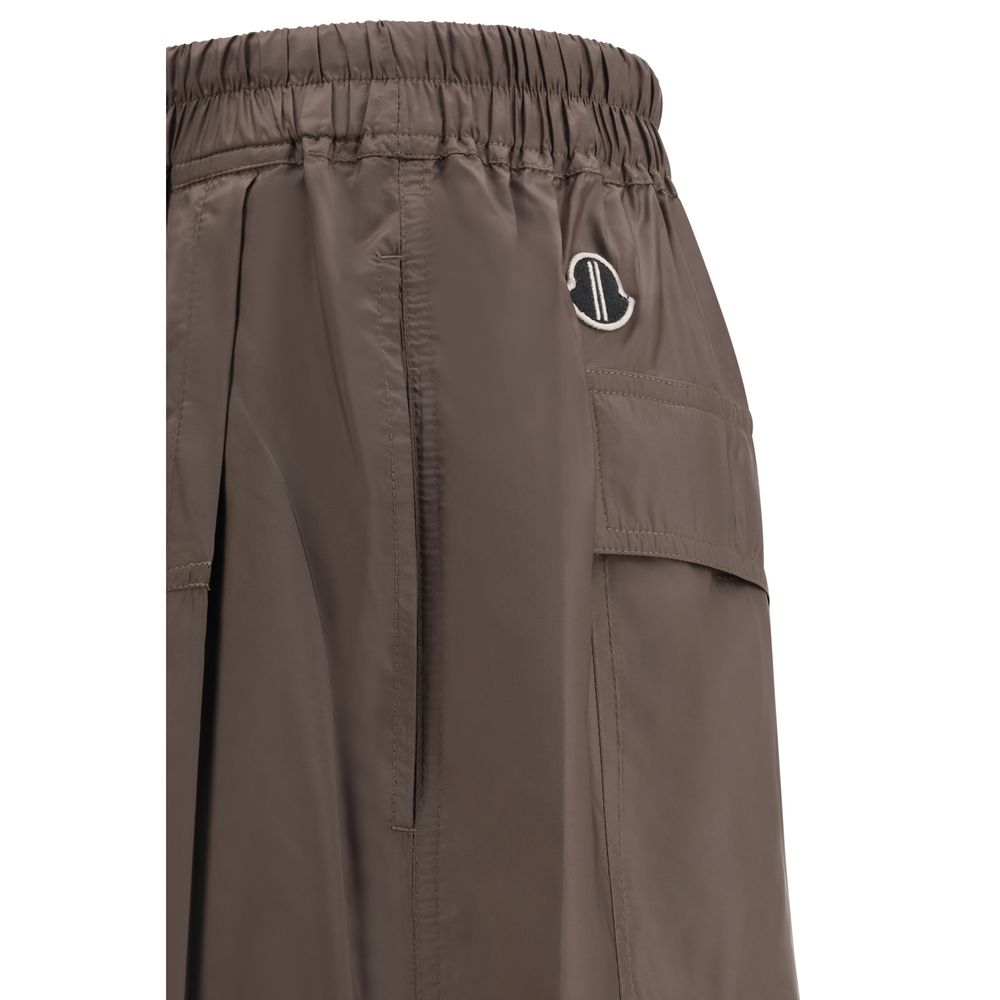 Moncler x Rick Owens Braune Bermuda-Shorts aus Polyester
