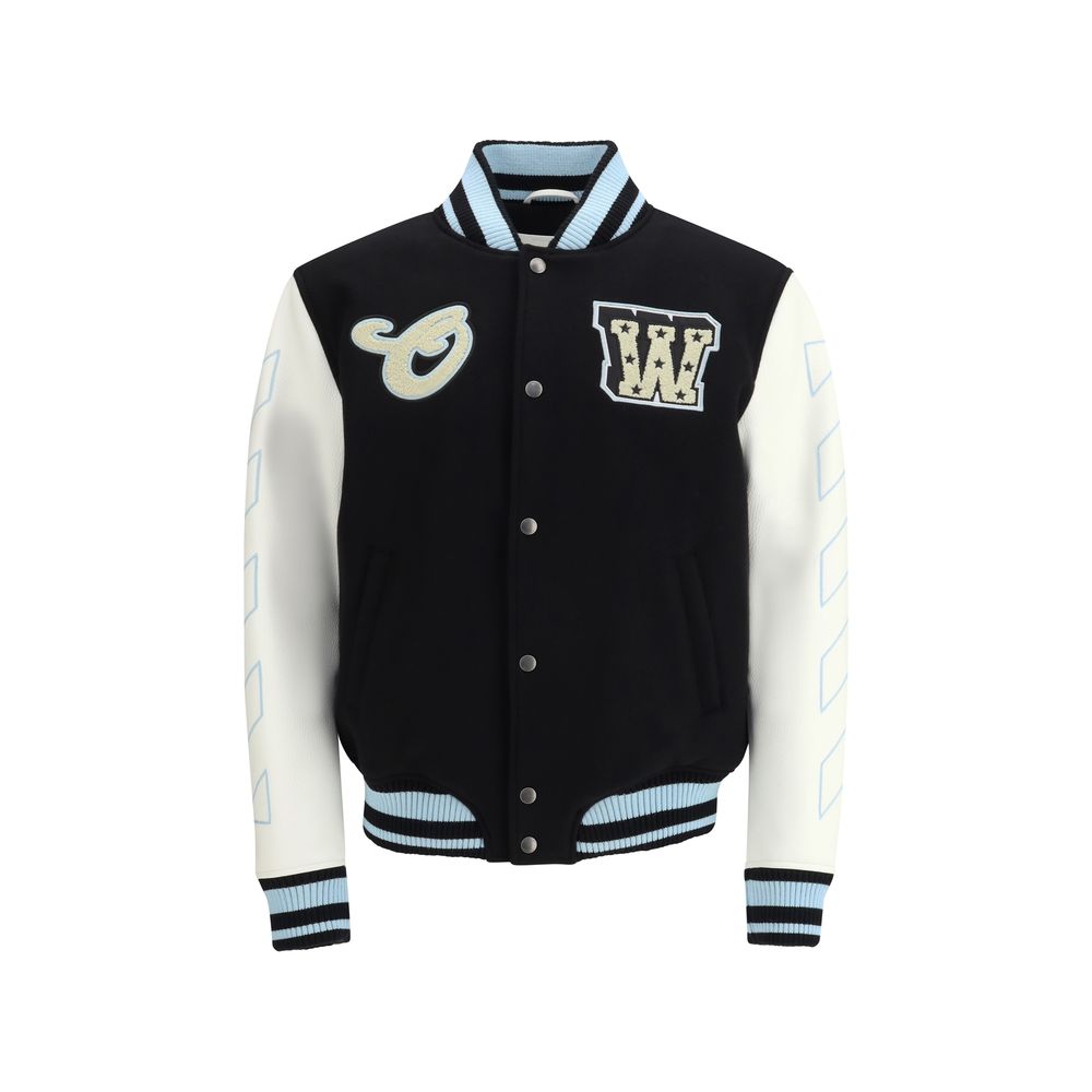 Off-White Schwarzer Woll-Bomber
