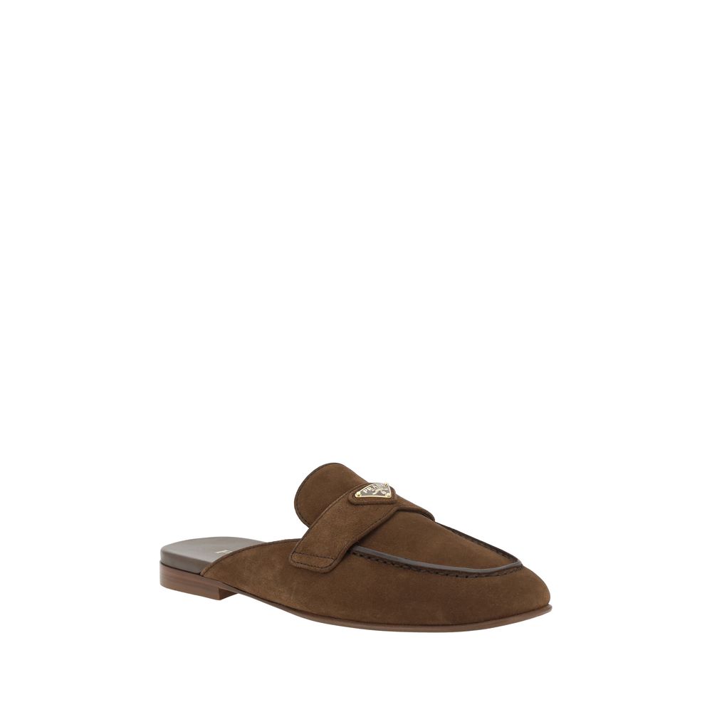 Prada Braune Kalbsleder Bos Taurus Mules