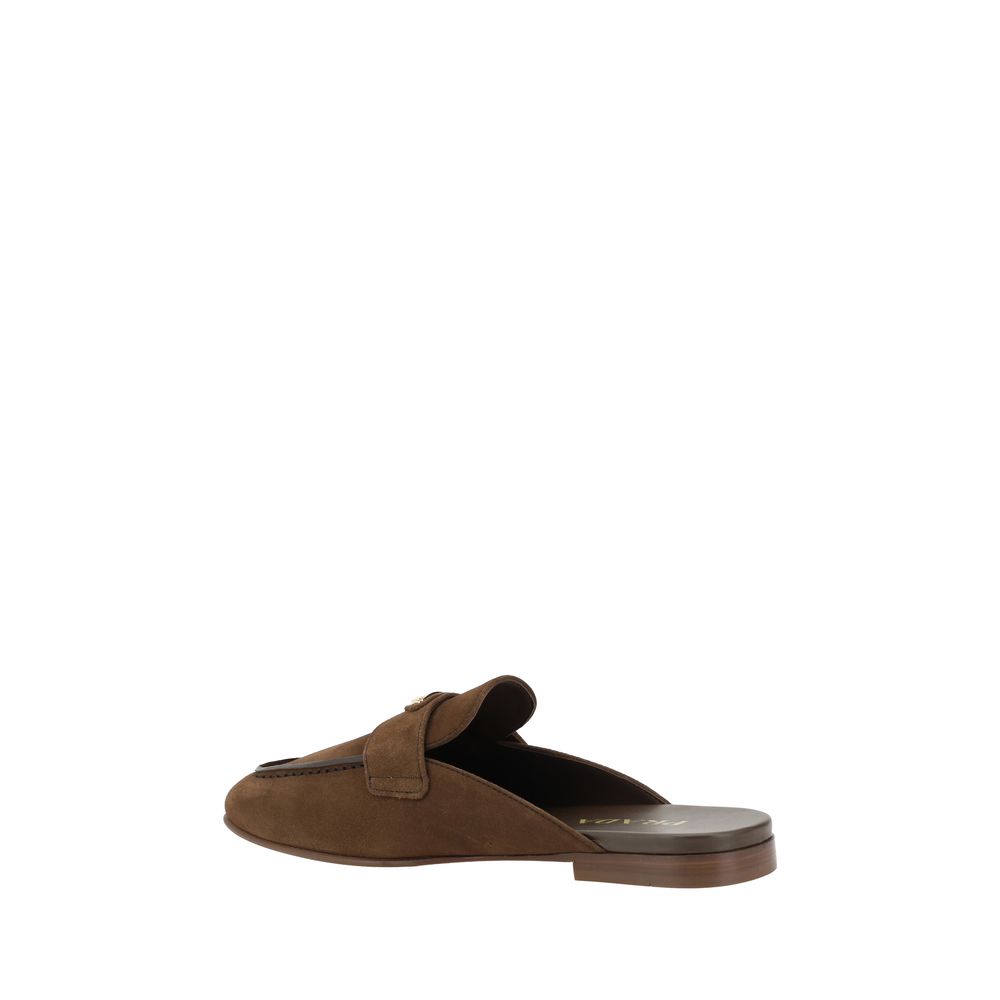 Prada Braune Kalbsleder Bos Taurus Mules