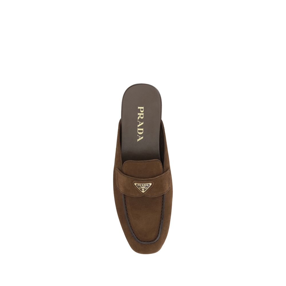 Prada Braune Kalbsleder Bos Taurus Mules