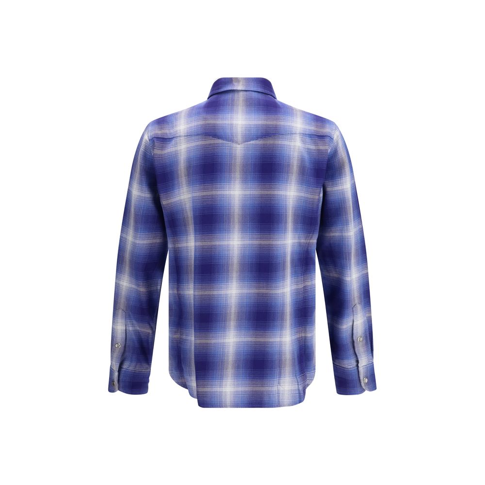 Tom Ford Blaues Baumwoll Hemd mit Muster