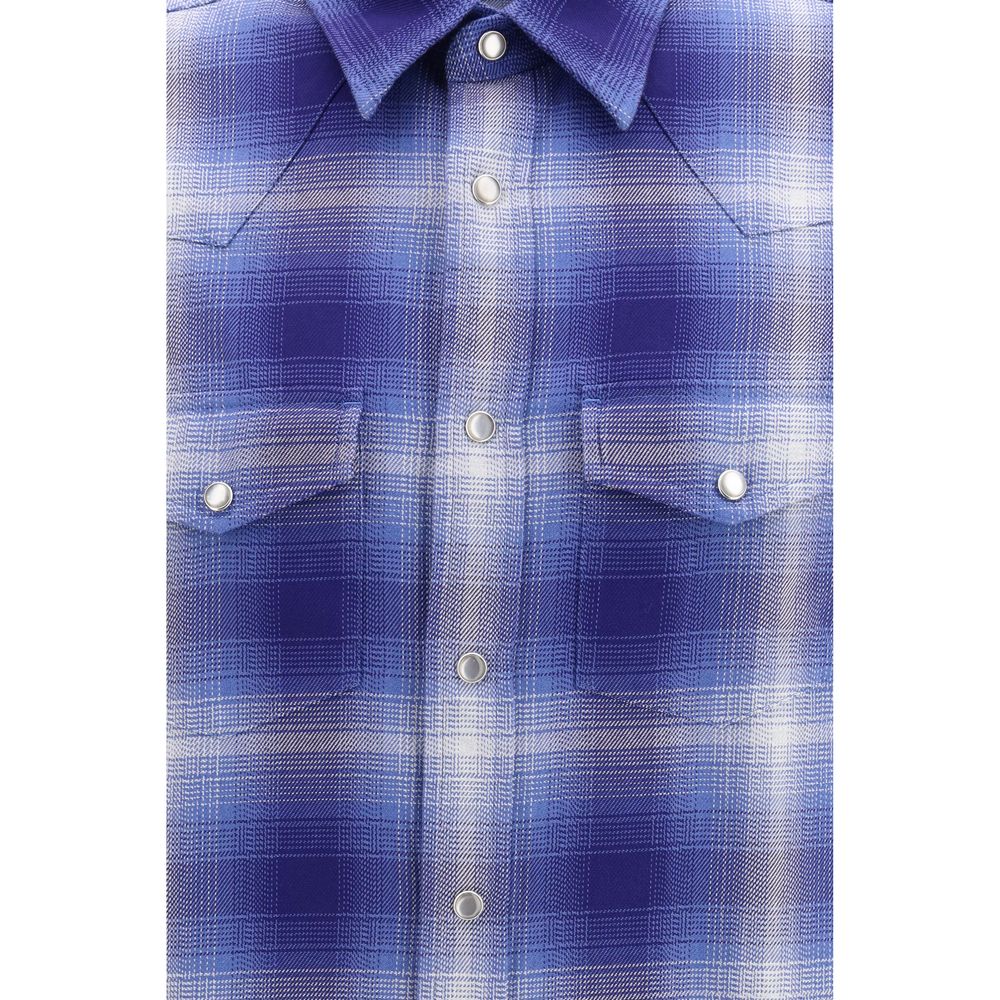 Tom Ford Blaues Baumwoll Hemd mit Muster