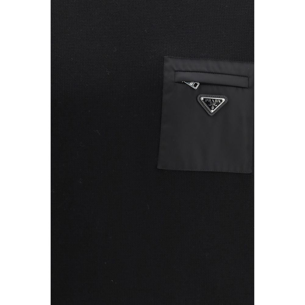 Prada Schwarzer Sweatshirt aus Fleece-Wolle