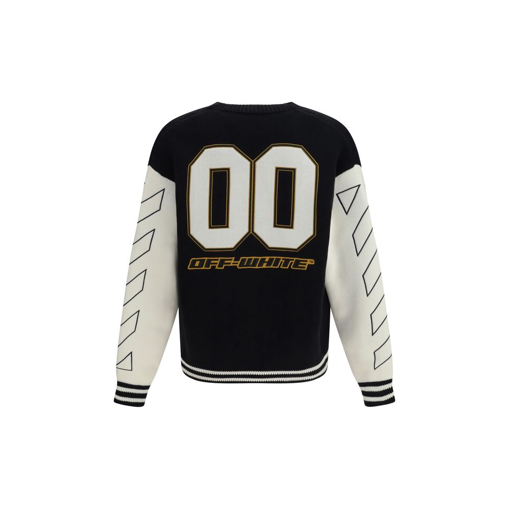 Off-White Schwarzer Baumwollstrickjacke