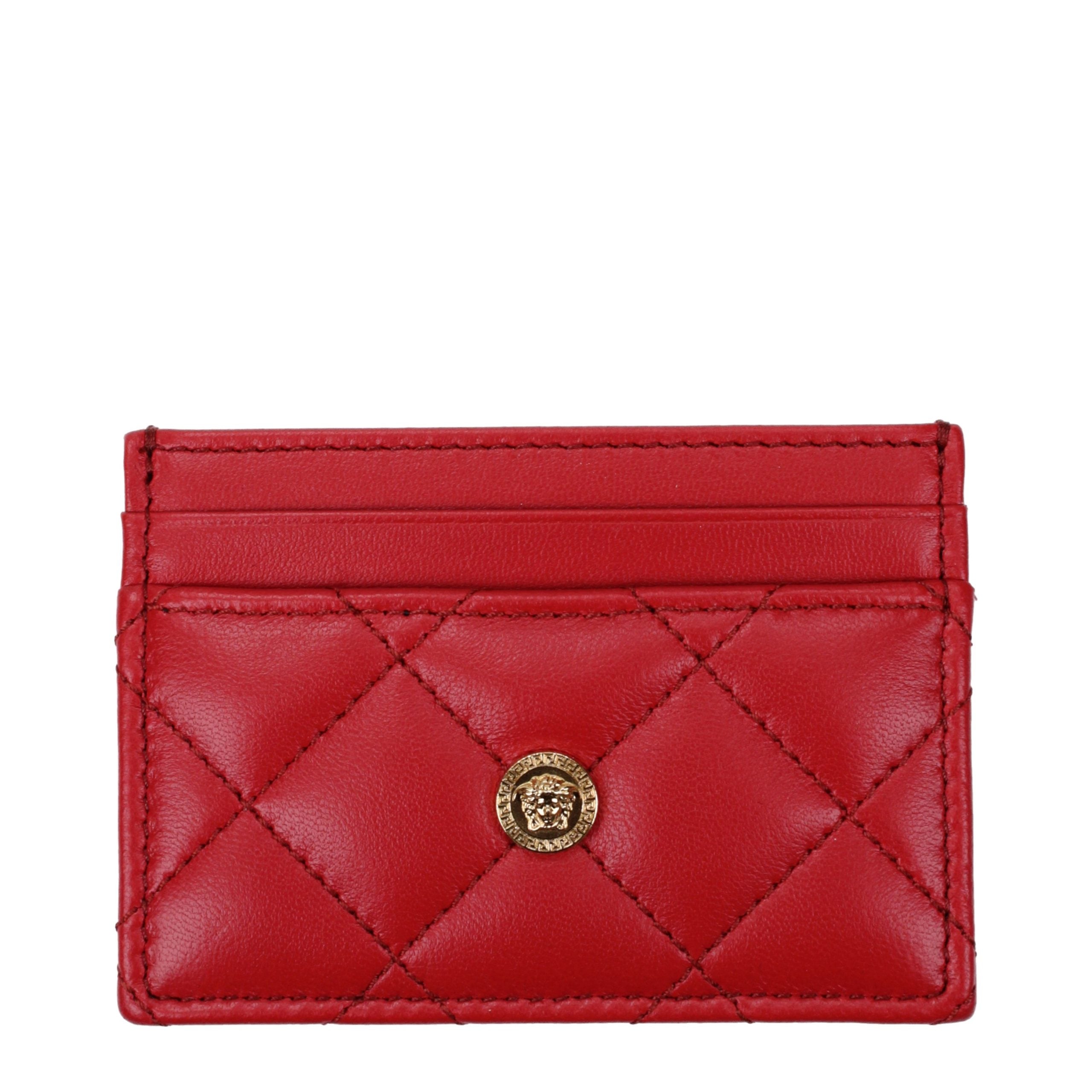 Versace Roter Leder-Kartenhalter