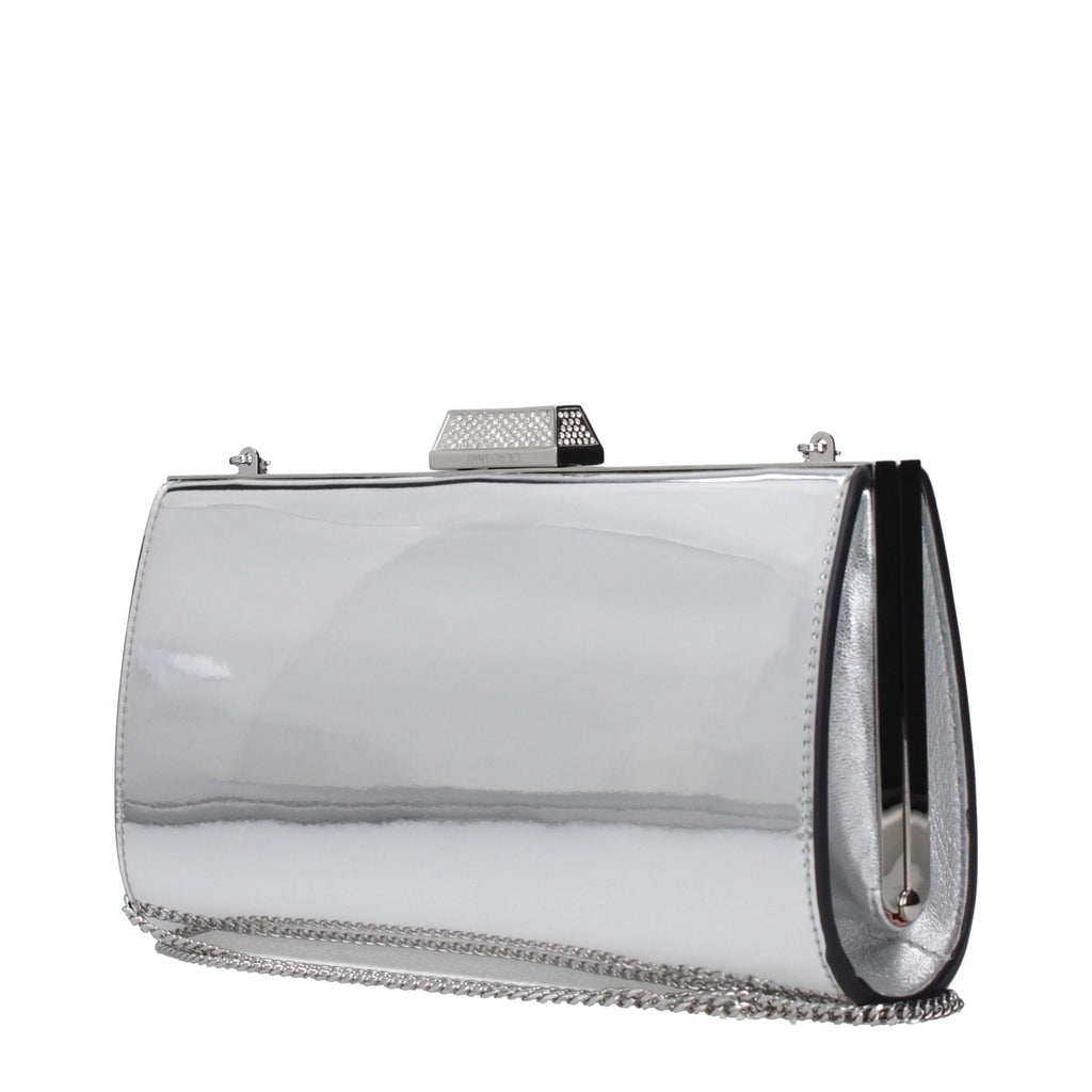 Jimmy Choo Graue Leder-Clutch