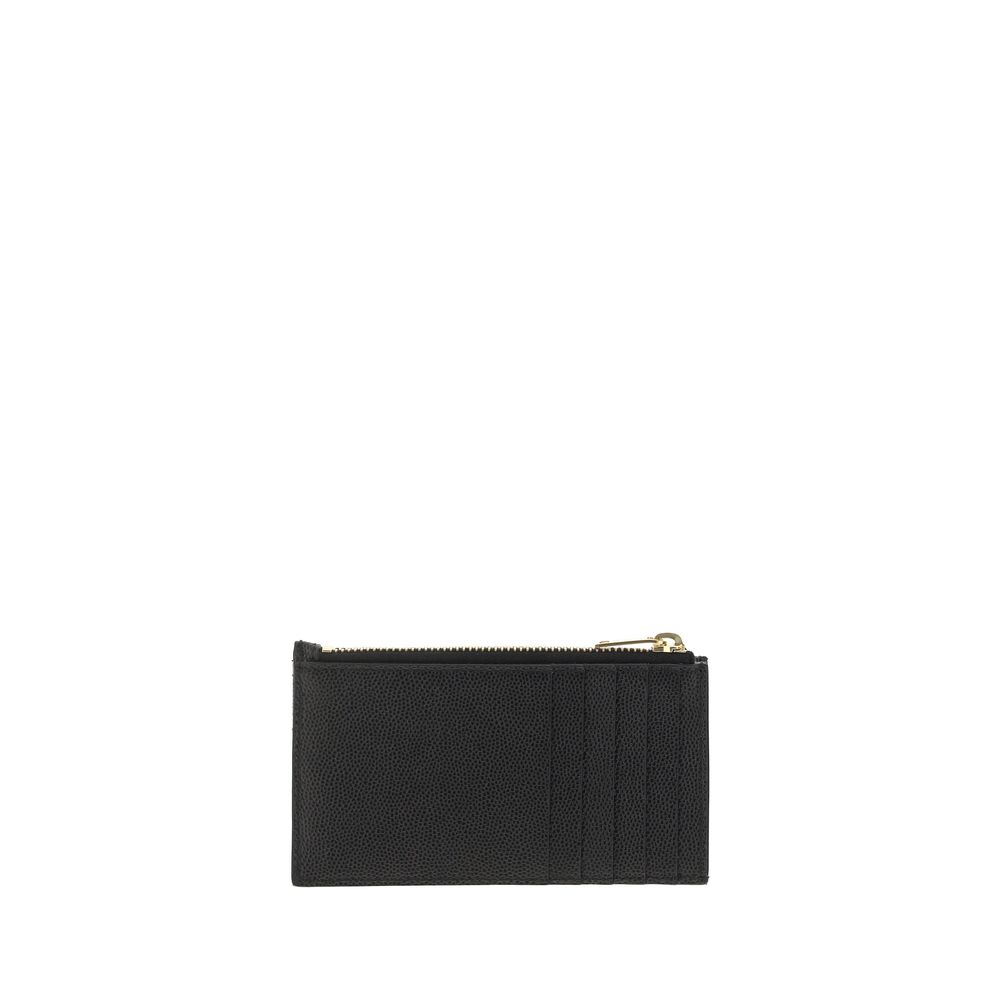 Saint Laurent Schwarzes Kalbsleder Bos Taurus Portemonnaie