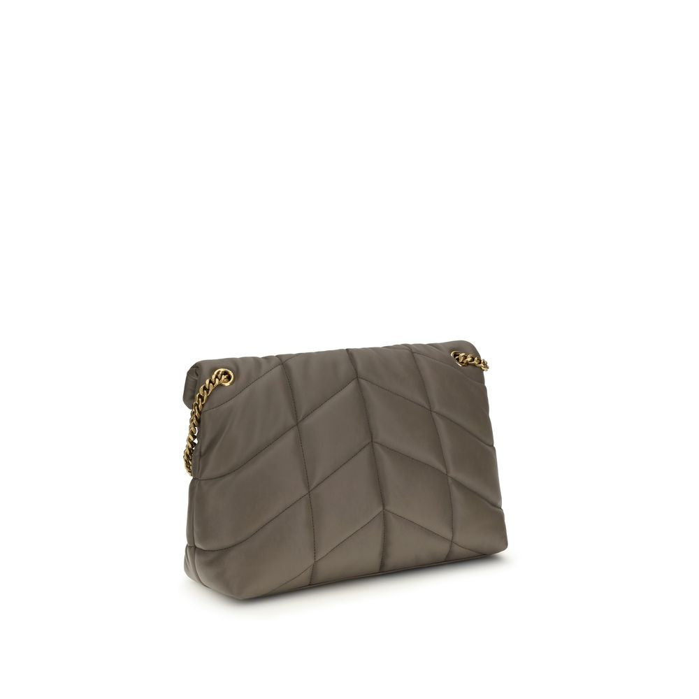 Saint Laurent Graue Lammleder-Schultertasche