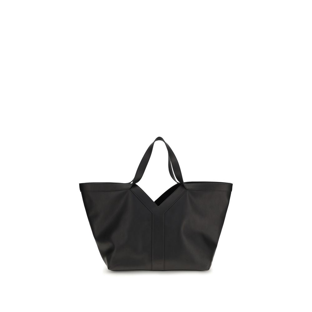 Saint Laurent Schwarze Bos Taurus Kalbsleder Schultertasche