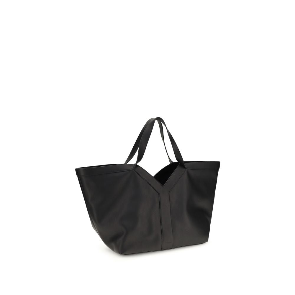 Saint Laurent Schwarze Bos Taurus Kalbsleder Schultertasche