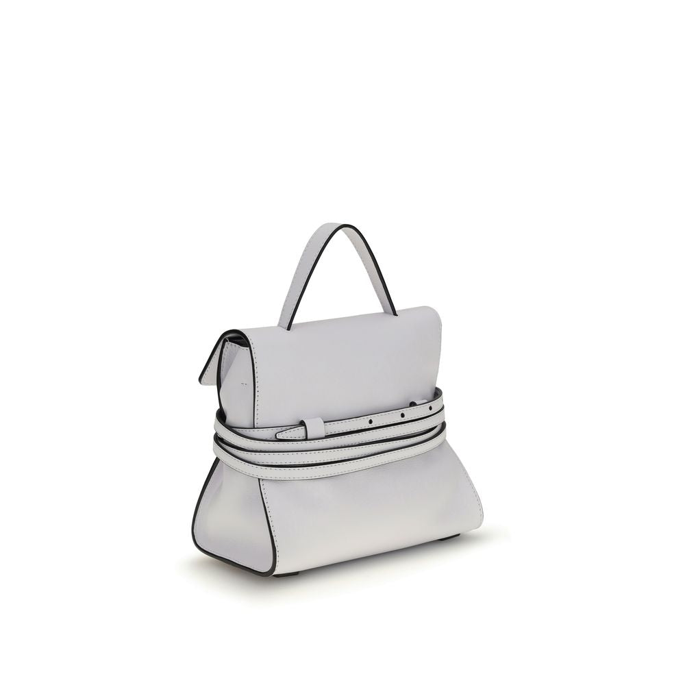 Moschino Weiße Kalbsleder Bos Taurus Handtasche