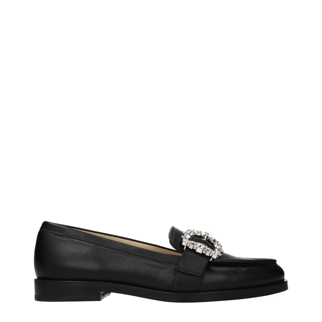 Jimmy Choo Schwarze Loafer aus Leder zum Hineinschlüpfen
