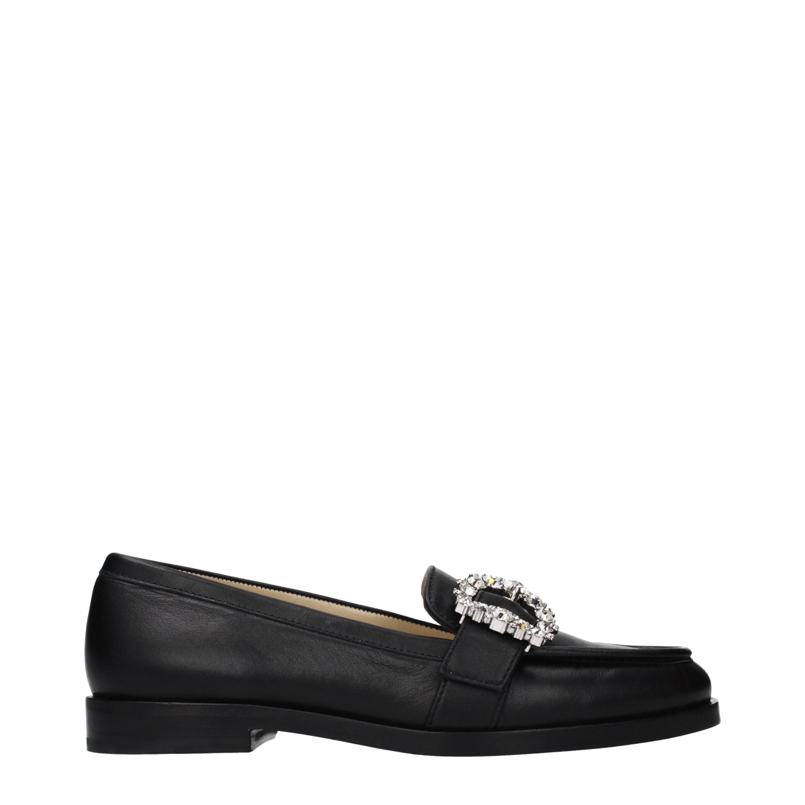 Jimmy Choo Schwarze Loafer aus Leder zum Hineinschlüpfen