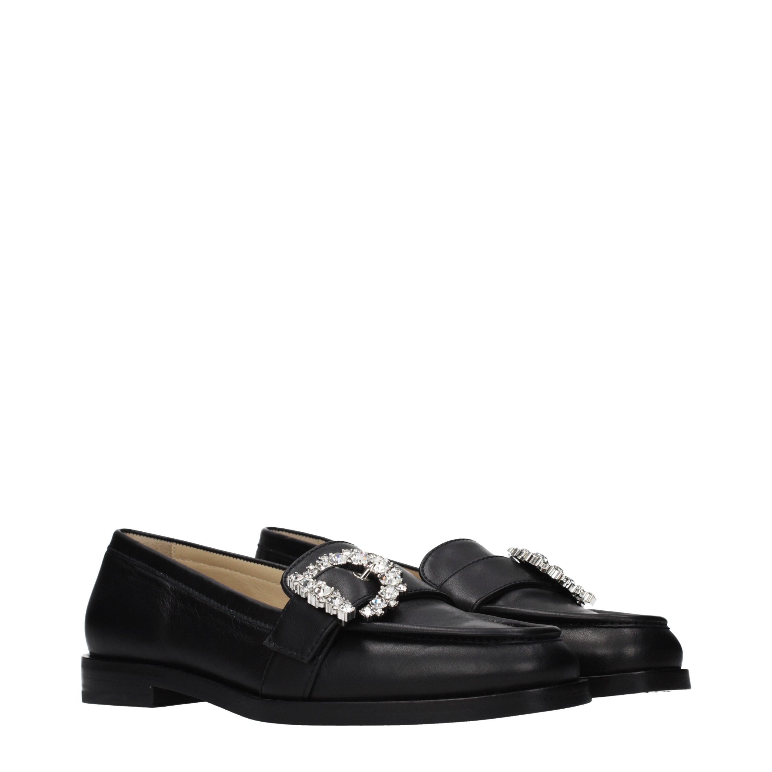 Jimmy Choo Schwarze Loafer aus Leder zum Hineinschlüpfen