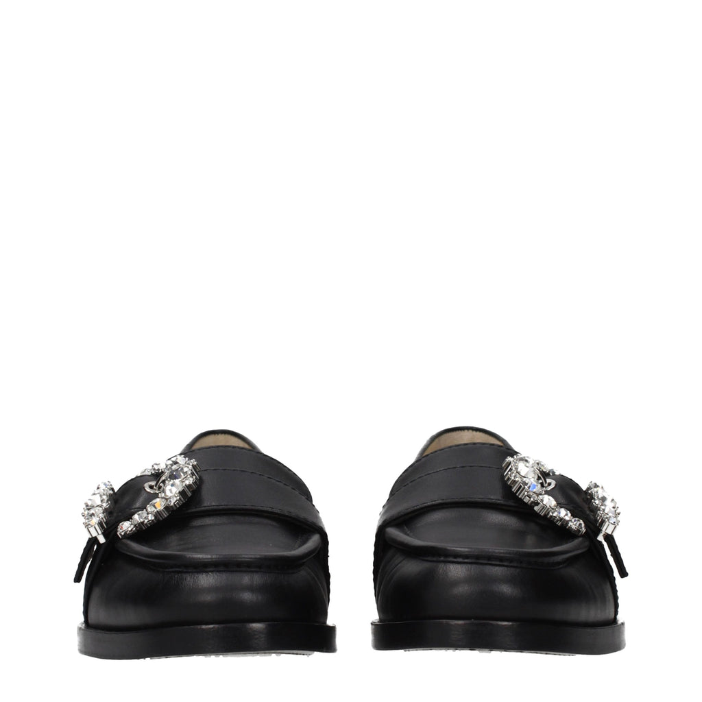 Jimmy Choo Schwarze Loafer aus Leder zum Hineinschlüpfen
