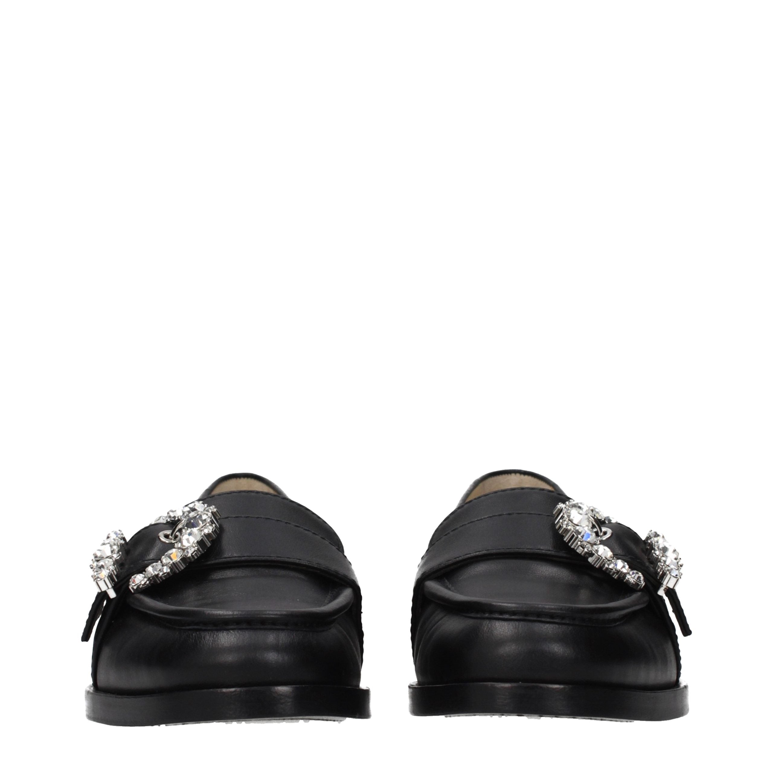 Jimmy Choo Schwarze Loafer aus Leder zum Hineinschlüpfen