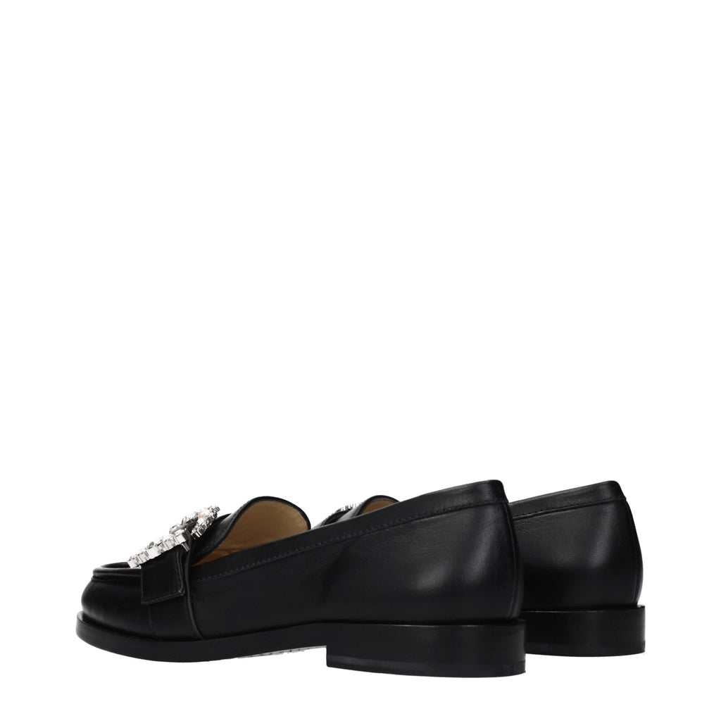 Jimmy Choo Schwarze Loafer aus Leder zum Hineinschlüpfen